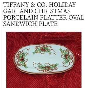 Tiffany & Co.  holiday garland oval platter.